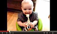 Baby Conall Chewing on Sophie la Giraffe